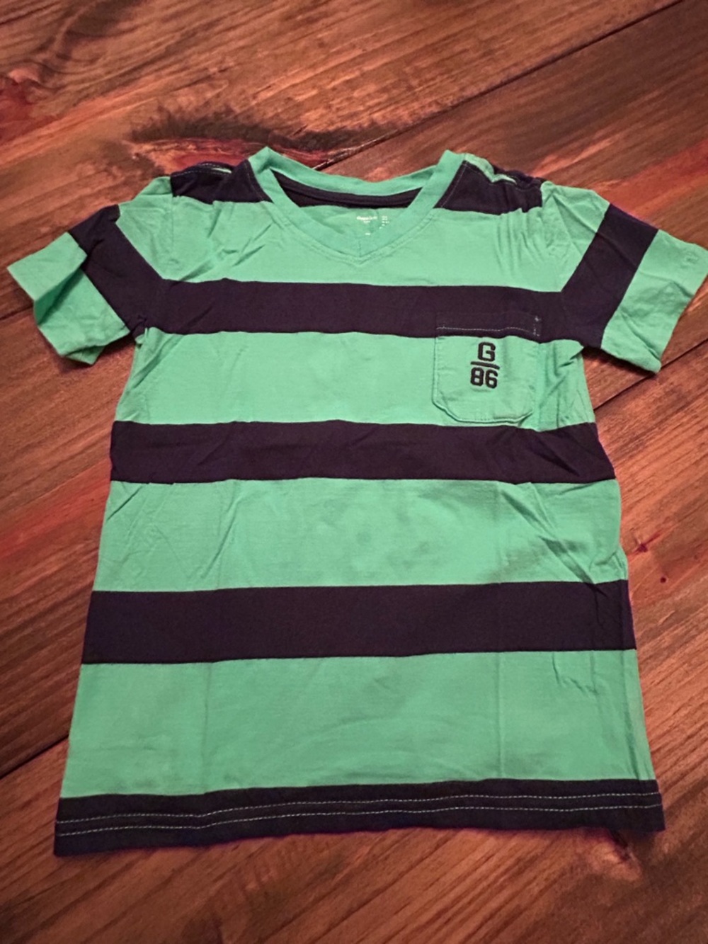 ✨GAP Green & Blue Striped Short Sleeve Tee